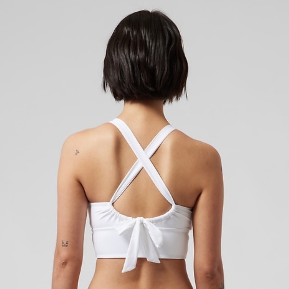Athleta Women's White plunge bikini top size medium D-DD - Picture 2 of 8